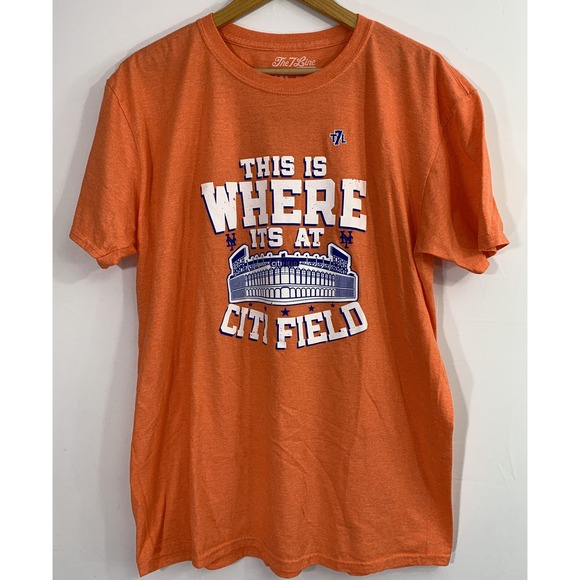The 7‎ Line Citi Feild Mets Men's T-shirt XL Orange Cotton This Is Where Its At - Picture 1 of 7